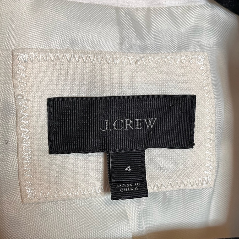 J. CREW Cream Satin Trim Tuxedo Blazer with ribbon tie Size 4 Formal Menswear - Picture 6 of 8